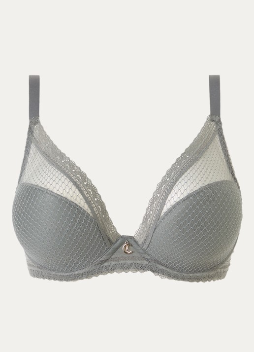 Chantelle Romance beugel bh met overlay van kant - voorkant olijfgroen