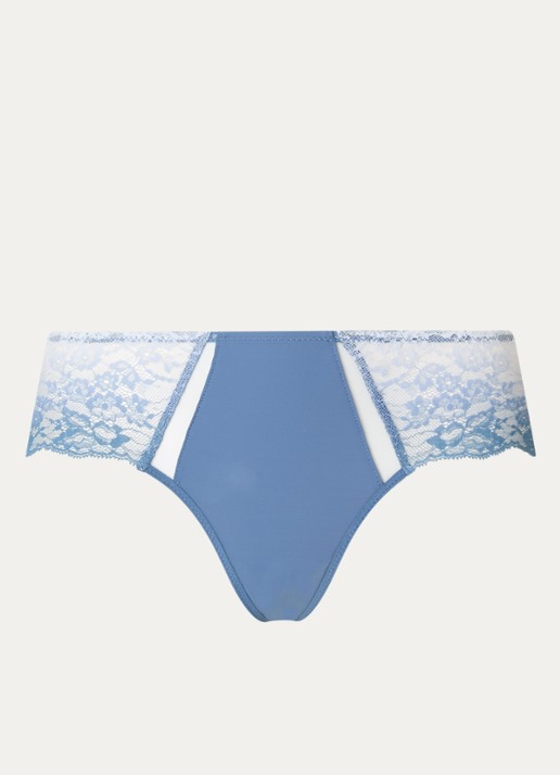 Chantelle Shorty met kant - voorkant blauwgrijs