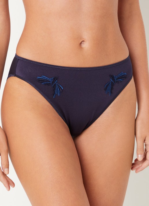Chantelle Slip met borduring - voorkant 4 donkerblauw