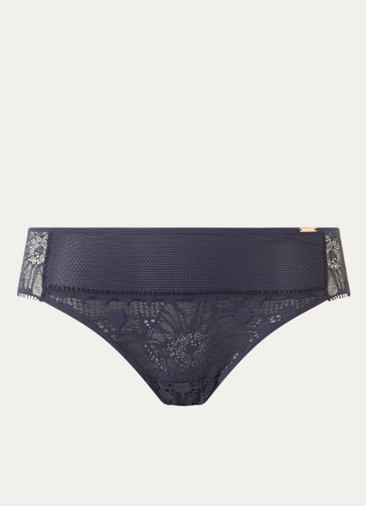 Chantelle Slip met kant - voorkant donkerblauw