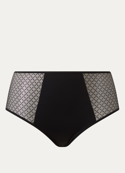 Chantelle Slip met opengewerkt dessin - voorkant 2 zwart