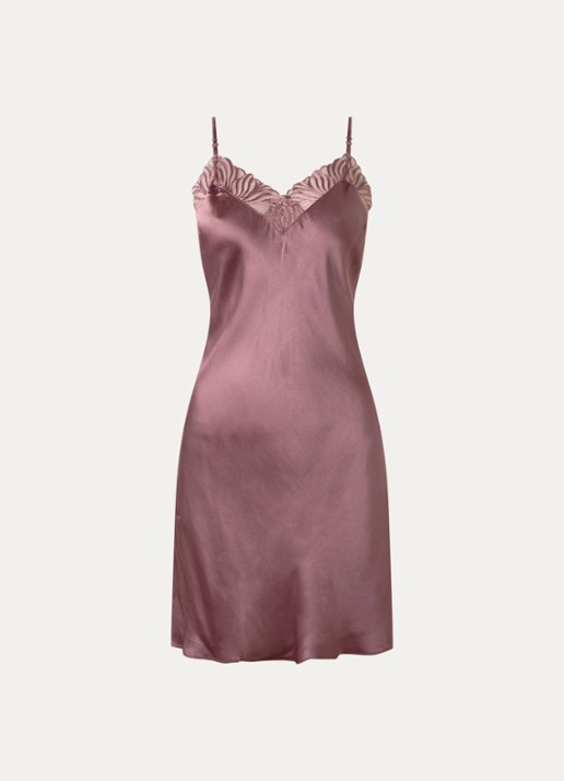 Chantelle Slipdress met kant - voorkant 2 roze