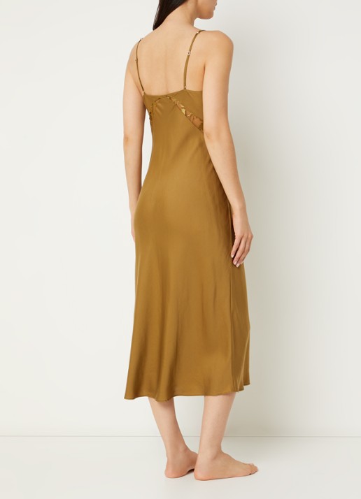 Chantelle Slipdress met mesh - achterkant 4 mosgroen