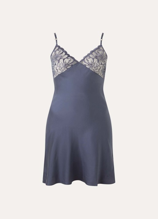 Chantelle Slipdress  - voorkant 3 staalblauw