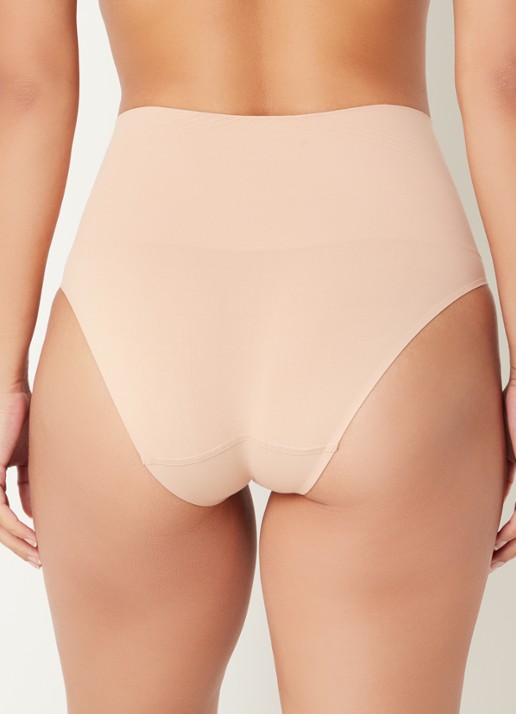 Chantelle Smooth Comfort high waisted corrigerende slip - achterkant 2 donkerbeige