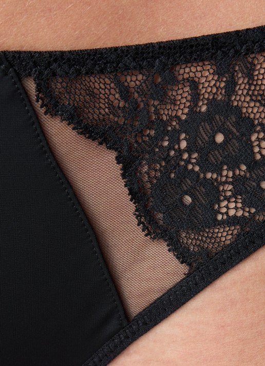 Chantelle Tanga met kant - detail 3 zwart