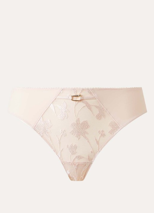 Chantelle Tanga met kant - voorkant lichtroze
