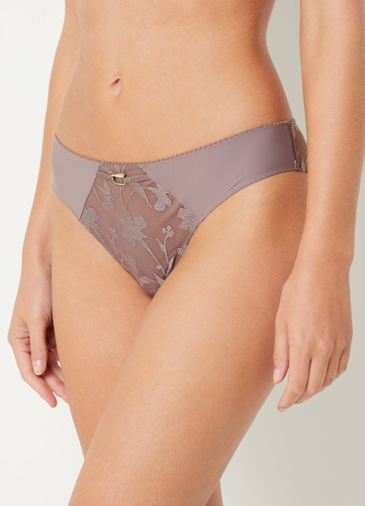 Chantelle Tanga met kant - voorkant 5 taupe
