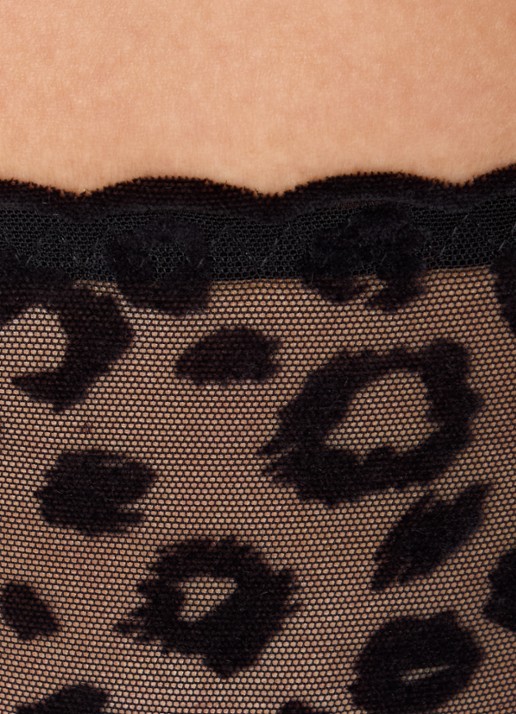 Chantelle Tanga van mesh met panterprint - detail 5 zwart