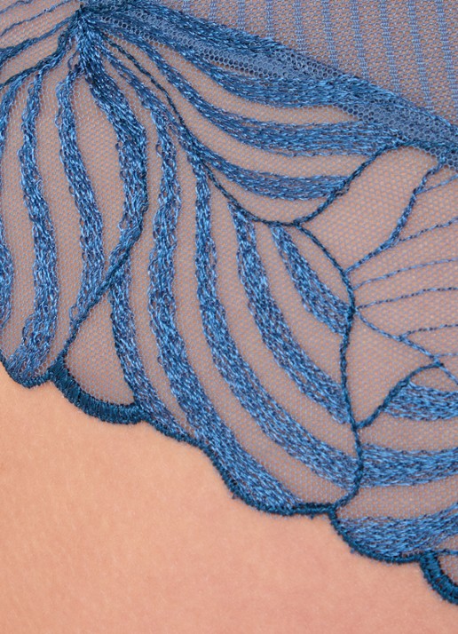 Chantelle Tanga van mesh - detail 2 donkerblauw