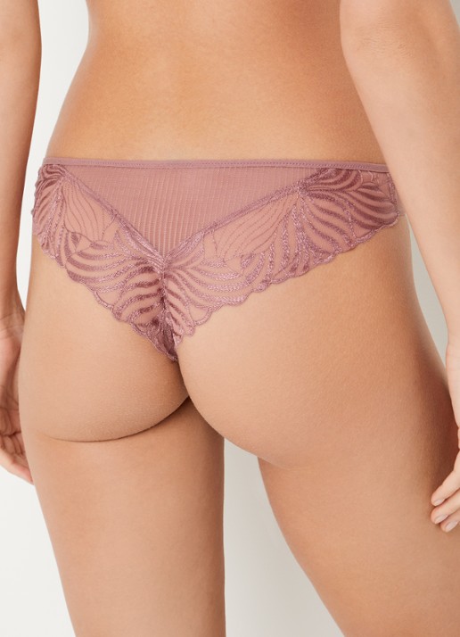Chantelle Tanga van mesh - achterkant 5 oudroze
