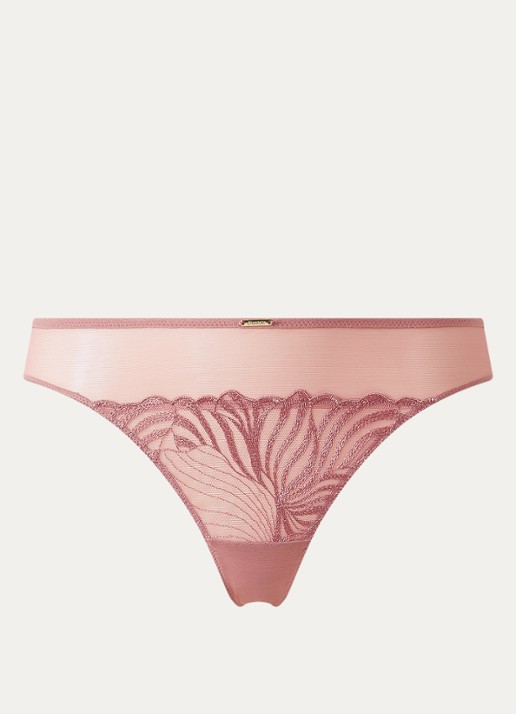 Chantelle Tanga van mesh - voorkant oudroze