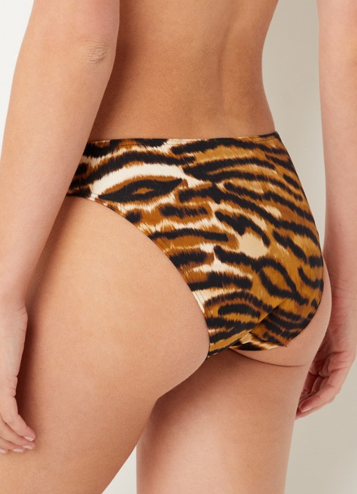Chantelle Vita bikinislip met tijgerprint - achterkant bruin