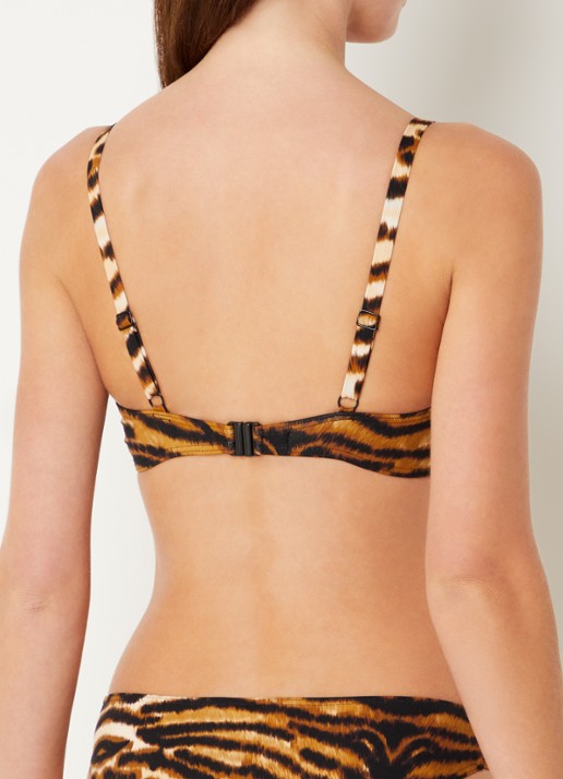 Chantelle Vita  bikinitop met tijgerprint - achterkant bruin
