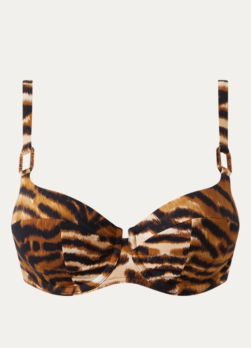 Chantelle Vita  bikinitop met tijgerprint - voorkant 2 bruin