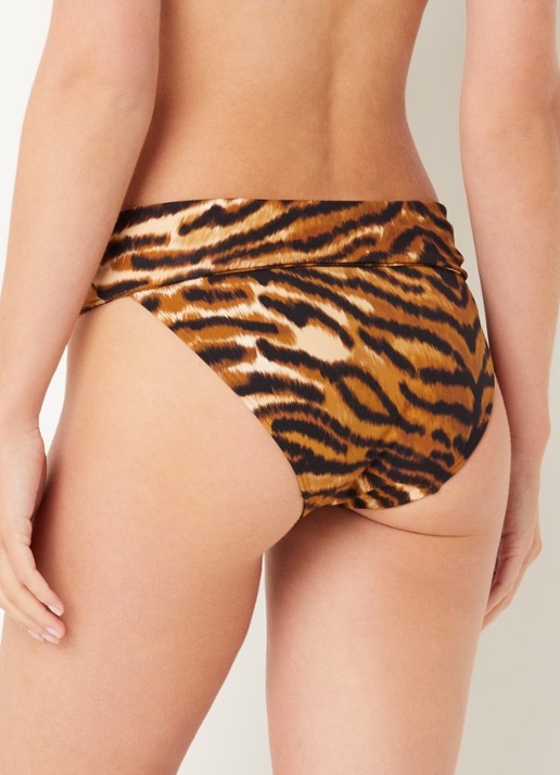 Chantelle Vita high waisted bikinislip met tijgerprint - achterkant camel