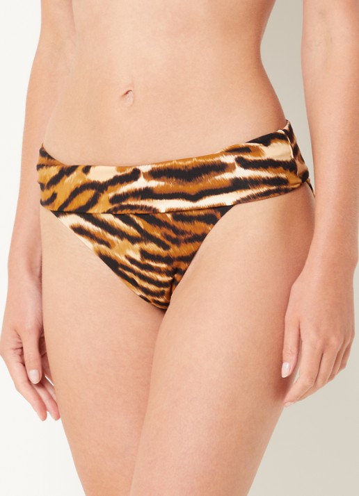 Chantelle Vita high waisted bikinislip met tijgerprint - voorkant 5 camel