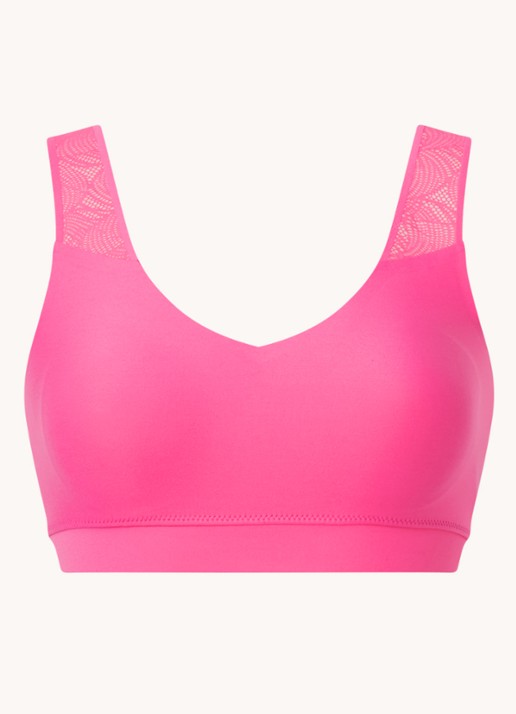 Chantelle Voorgevormde bralette met kant - voorkant fuchsia