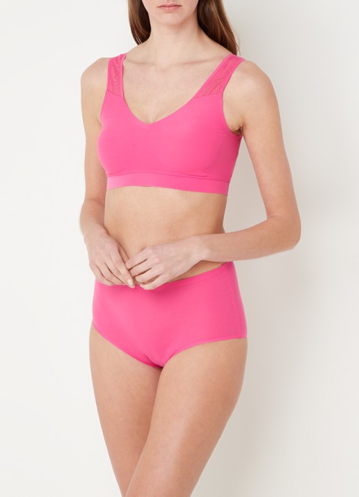 Chantelle Voorgevormde bralette met kant - voorkant 2 fuchsia