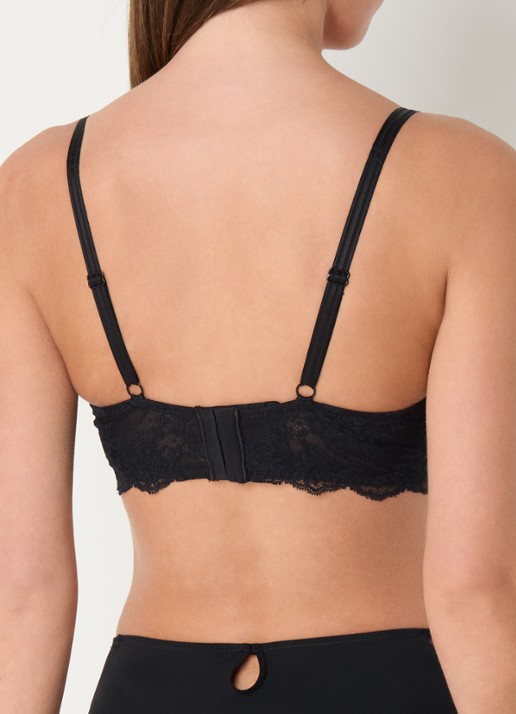 Chantelle Voorgevormde T-shirt bh met kant - achterkant zwart