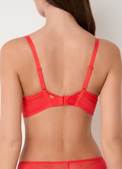 Chantelle Voorgevormde T-shirt bh met kant - achterkant rood