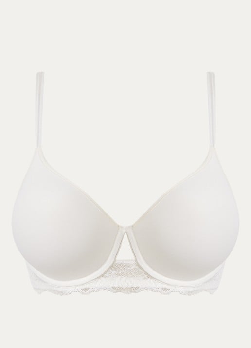 Chantelle Voorgevormde T-shirt bh met kant - voorkant 2 gebroken wit