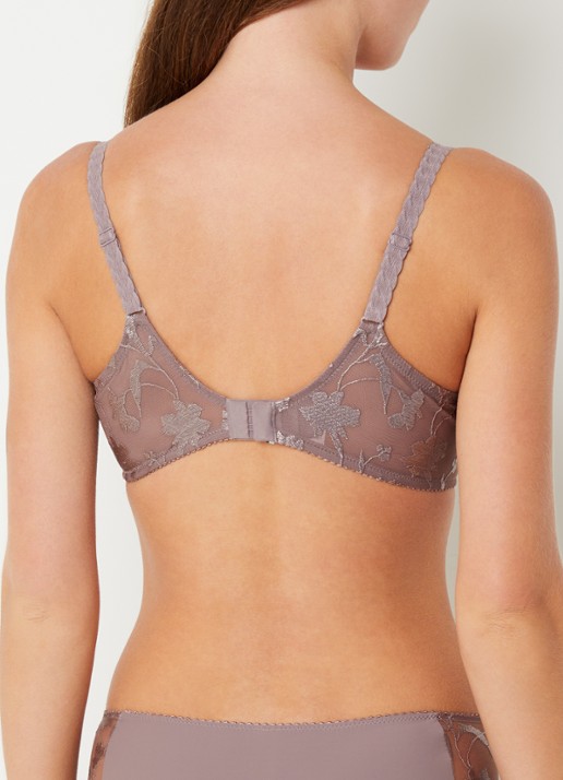 Chantelle Voorgevormde T-shirt bh met kant - achterkant taupe