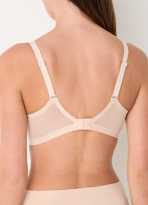 Chantelle Voorgevormde T-shirt bh met mesh - achterkant beige