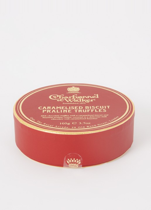 Charbonnel et Walker Caramelised Biscuit Praline truffels 105 gram - voorkant 2 rood