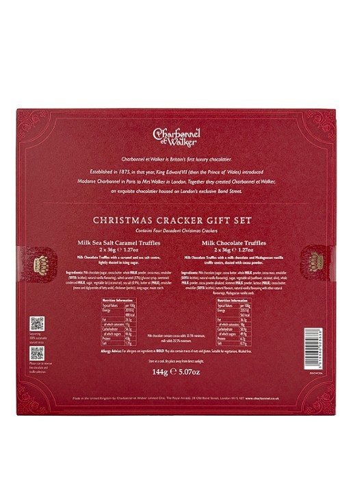 Charbonnel et Walker Cracker met truffels in giftset 3-delig - voorkant 2 beige