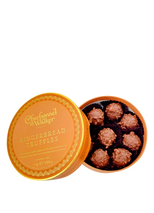 Charbonnel et Walker Gingerbread truffels 110 gram 9 stuks - voorkant beige