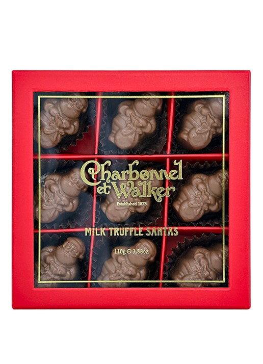 Charbonnel et Walker Kerstman melkchocolade 110 gram 9 stuks - voorkant 3 beige