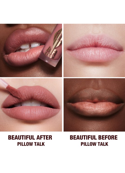 Charlotte Tilbury Airbrush Flawless Lip Blur - vloeibare lipstick - achterkant pillow talk blur