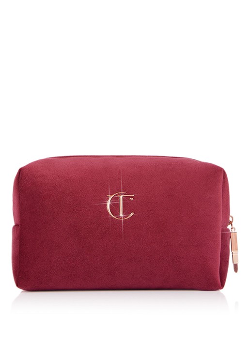 Charlotte Tilbury Disney Beauty Wishes Make Up Bag - Limited Edition make-up tas - voorkant 2 bordeauxrood