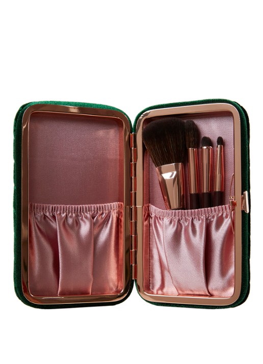 Charlotte Tilbury Hollywood Mini Brush Set - Limited Edition make-up kwastenset - voorkant groen