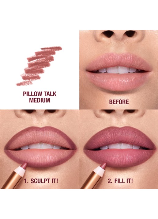 Charlotte Tilbury Lip Cheat - lipliner - achterkant pillow talk medium