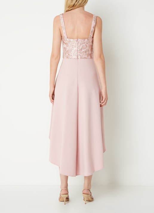 Chi Chi London Hem midi jurk met details van kant - achterkant 4 oudroze
