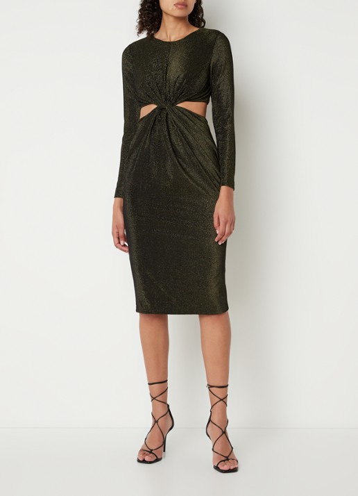 Chi Chi London LONG SLEEVE CUT OUT PARTY DRES - voorkant 2 zwart