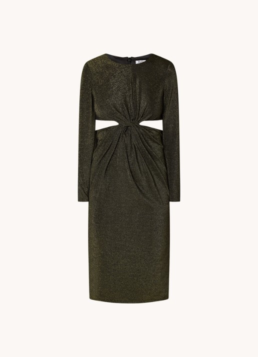 Chi Chi London LONG SLEEVE SEQUIN MINI DRESS - voorkant 2 zwart