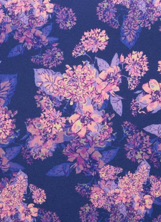 Chi Chi London Maxi jurk met bloemenprint en asymmetrische zoom - detail 4 donkerblauw