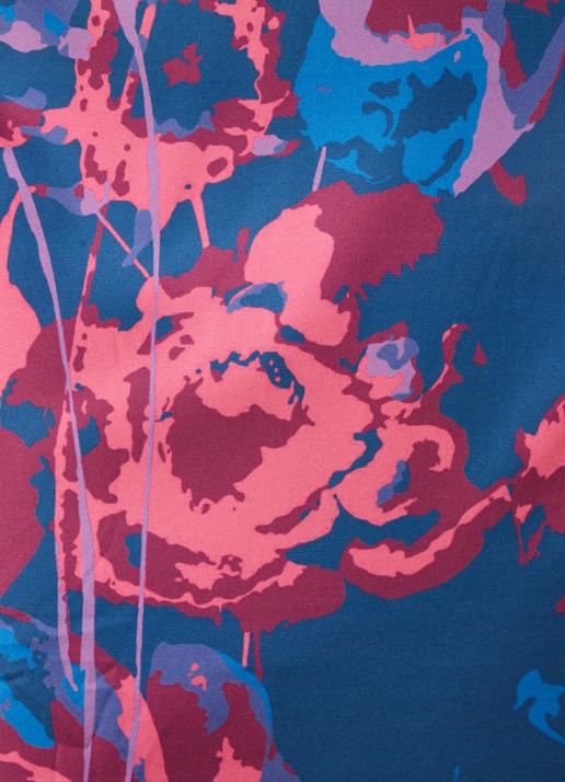 Chi Chi London Midi jurk met bloemenprint en split  - detail 3 kobaltblauw