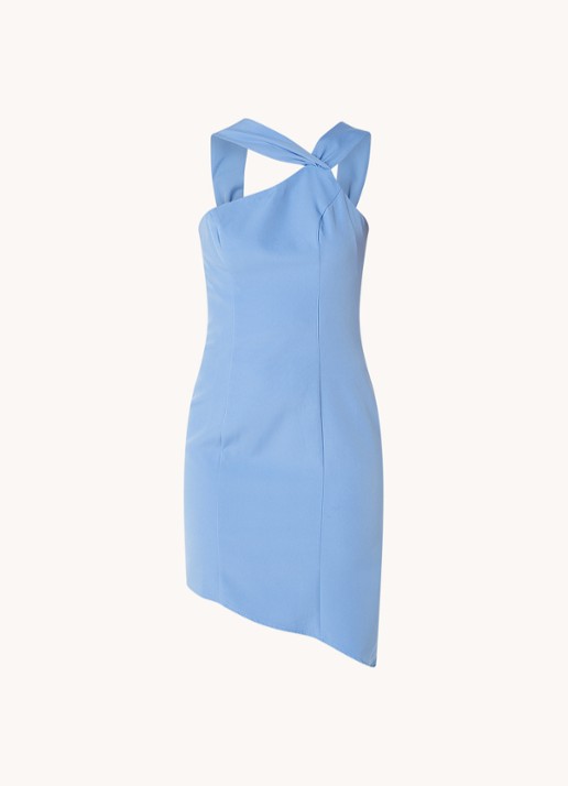 Chi Chi London Mini jurk met asymmetrische zoom - voorkant 2 blauw
