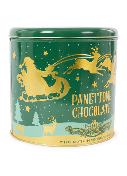 Chiostro di Saronno Golden Reindeer Chocolate panettone in bewaarblik 750 gram