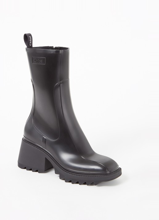 Chloé Betty regenlaars met hak en logo - voorkant 5 zwart