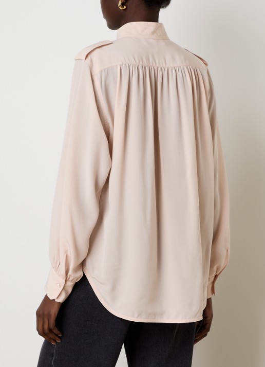Chloé Blouse van zijde met borstzakken - achterkant 3 zalmroze