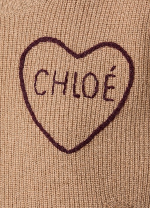Chloé Blouse van zijde met details van kant - detail 2 bruin