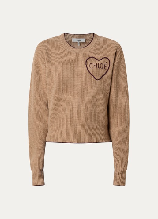 Chloé Blouse van zijde met details van kant - voorkant 3 bruin