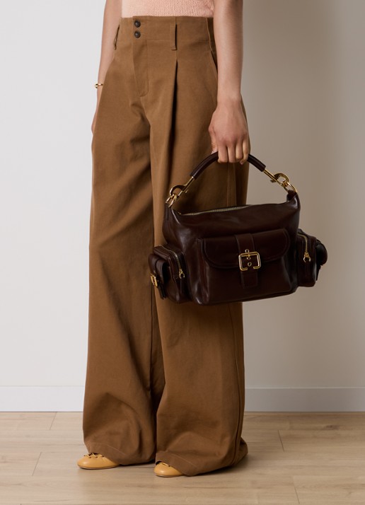 Chloé Camera handtas van buffelleer - voorkant 8 donkerbruin