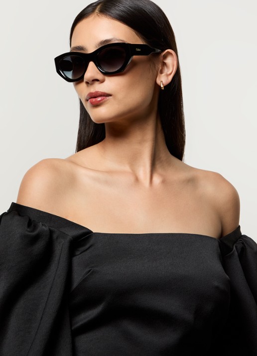 Chloé Cat Eye zonnebril CH0220S - voorkant 2 zwart