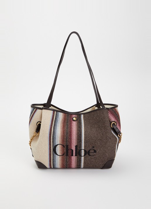 Chloé Clover schoudertas van canvas met streepprint